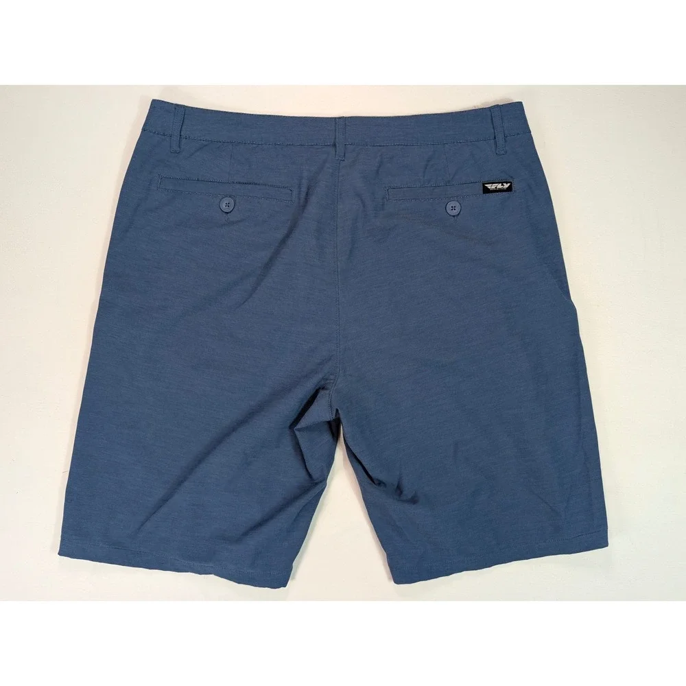 Fly Racing Mens Blue Hybrid Walk Shorts Size 36 Casual Active Stretch Micro-Cord